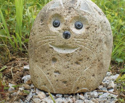 自然石猫雕刻GAB416