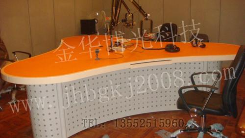 2011新款电视台演播室播音室家具直播桌播音桌访谈桌生产地北京