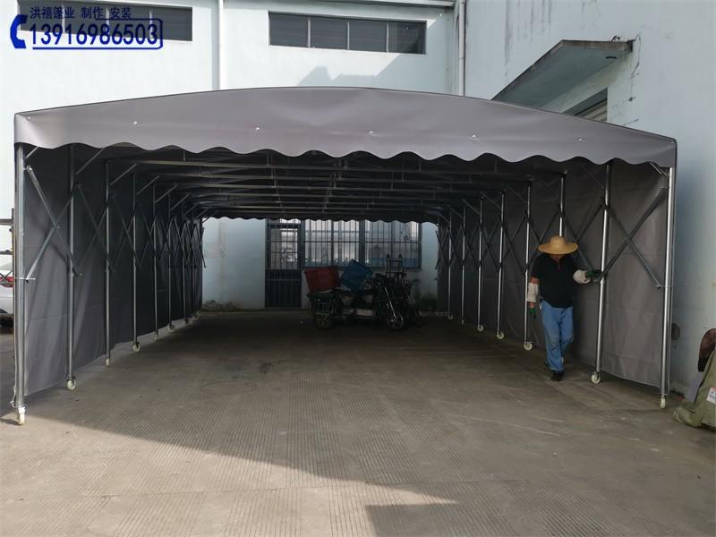 锡山东港汽车移动车棚 推拉式钢架移动伸缩遮雨篷