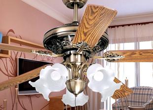 欧式52寸木叶镂空雕花风扇灯  带灯吊扇