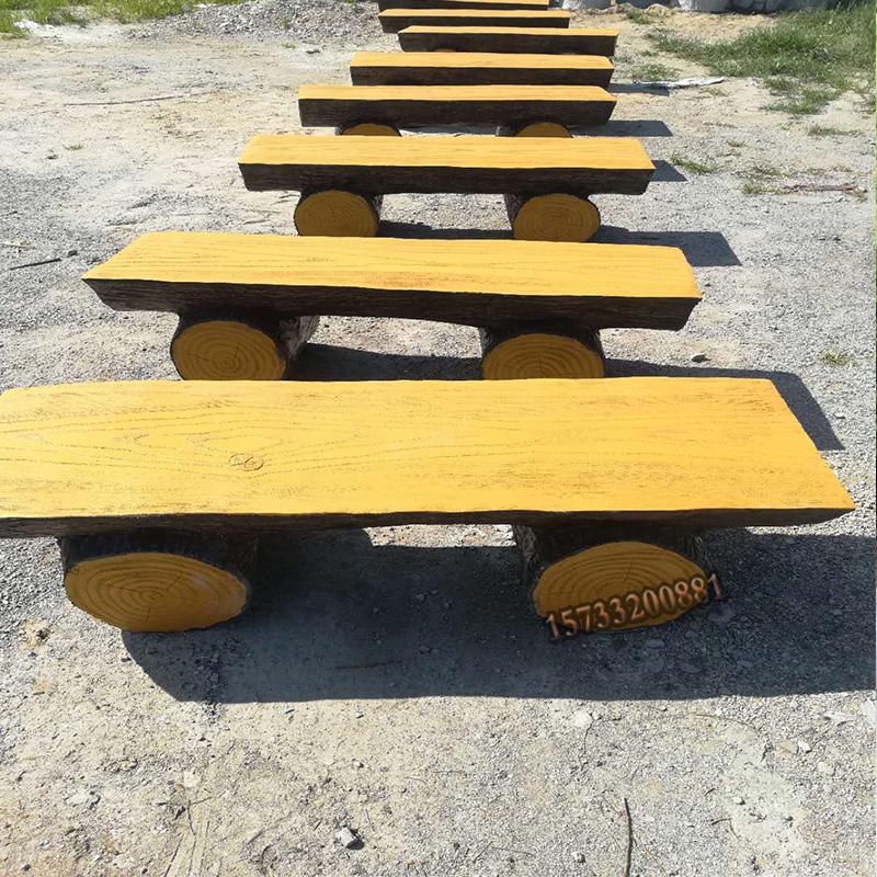 水泥仿木头长凳 公园广场GRC混凝土座椅坐凳 水泥仿木长椅