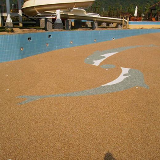 ​上海游乐园多彩砾石聚合物地面海洋渐变洗砂地坪方案规划