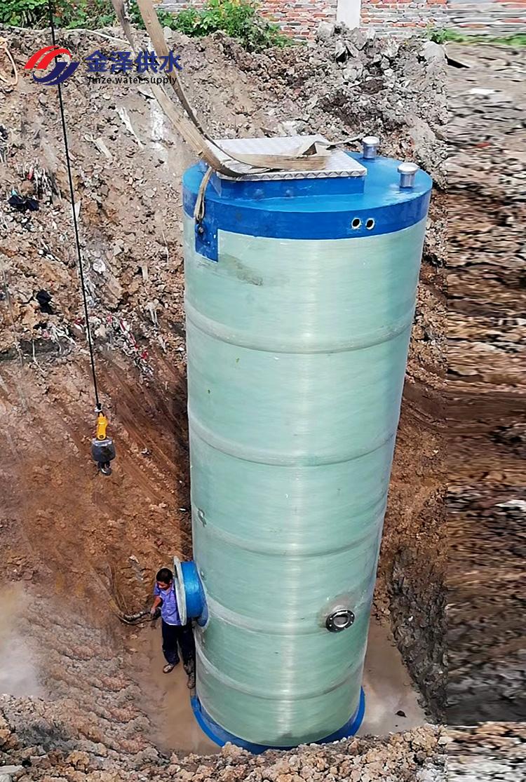 西藏拉萨一体化雨水泵站 一体化预制泵站，GRP环氧树脂玻璃钢筒体