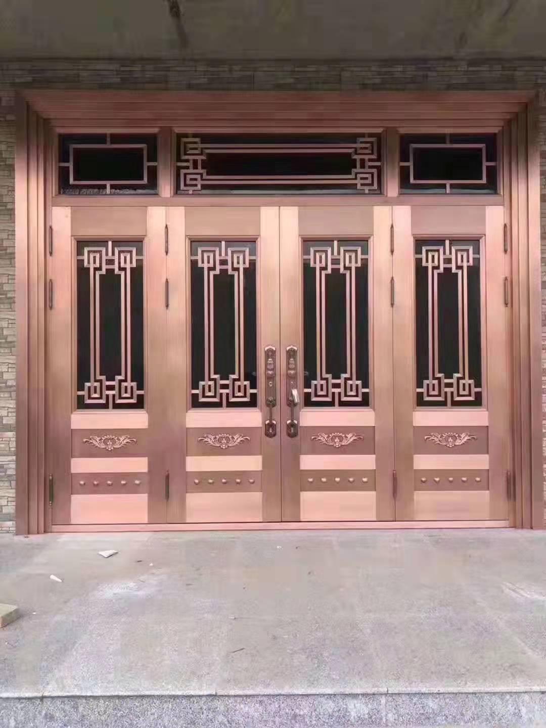 西安玻璃铜门制作厂家 欧式铜玻璃门价格