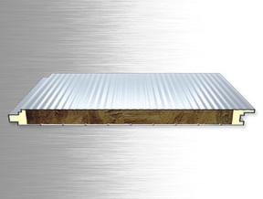 新型岩棉复合板夹芯板（聚氨酯侧封隐藏式）横排板