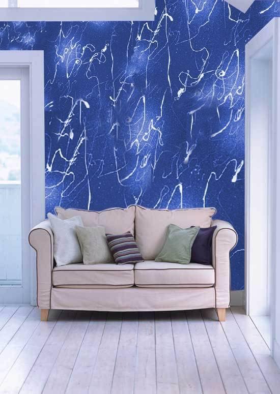 仿墙纸新概念涂料——青蓝云丝漆，为室内装饰增光添色