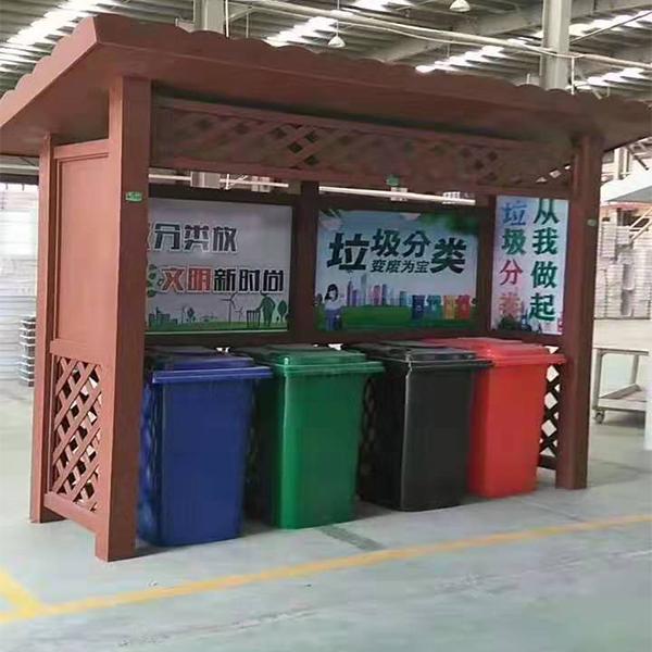 河南垃圾箱厂家，塑木垃圾箱，垃圾箱定制