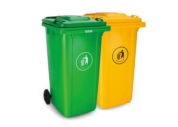 西安四种颜色塑料垃圾桶实现垃圾不落地城市更美丽