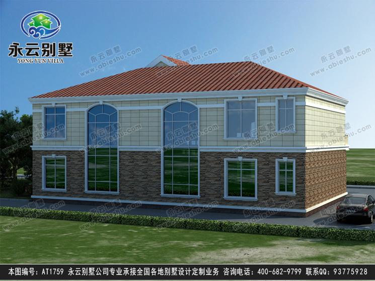 AT1750江山市优雅三层带阳光房复式别墅设计施工图纸13.5mx11.3m