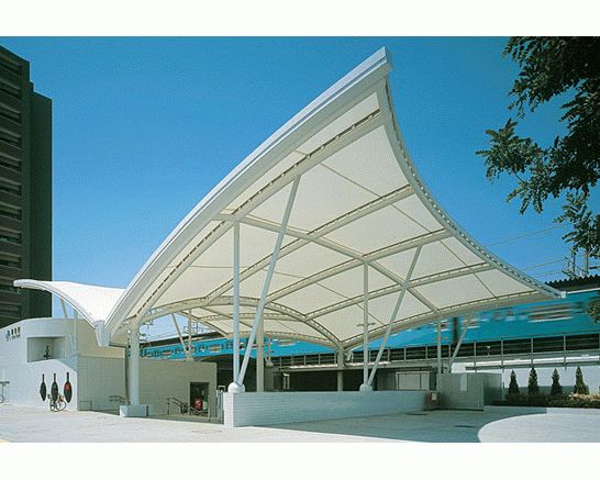 广西、南宁膜结构定型伞、遮阳棚、屋顶膜造型、地下车库入口