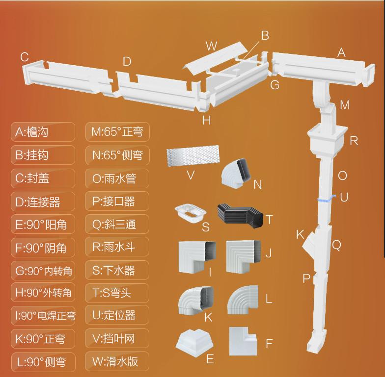 北京别墅屋檐雨水槽铝合金天沟成品檐沟彩铝檐槽落水排水槽