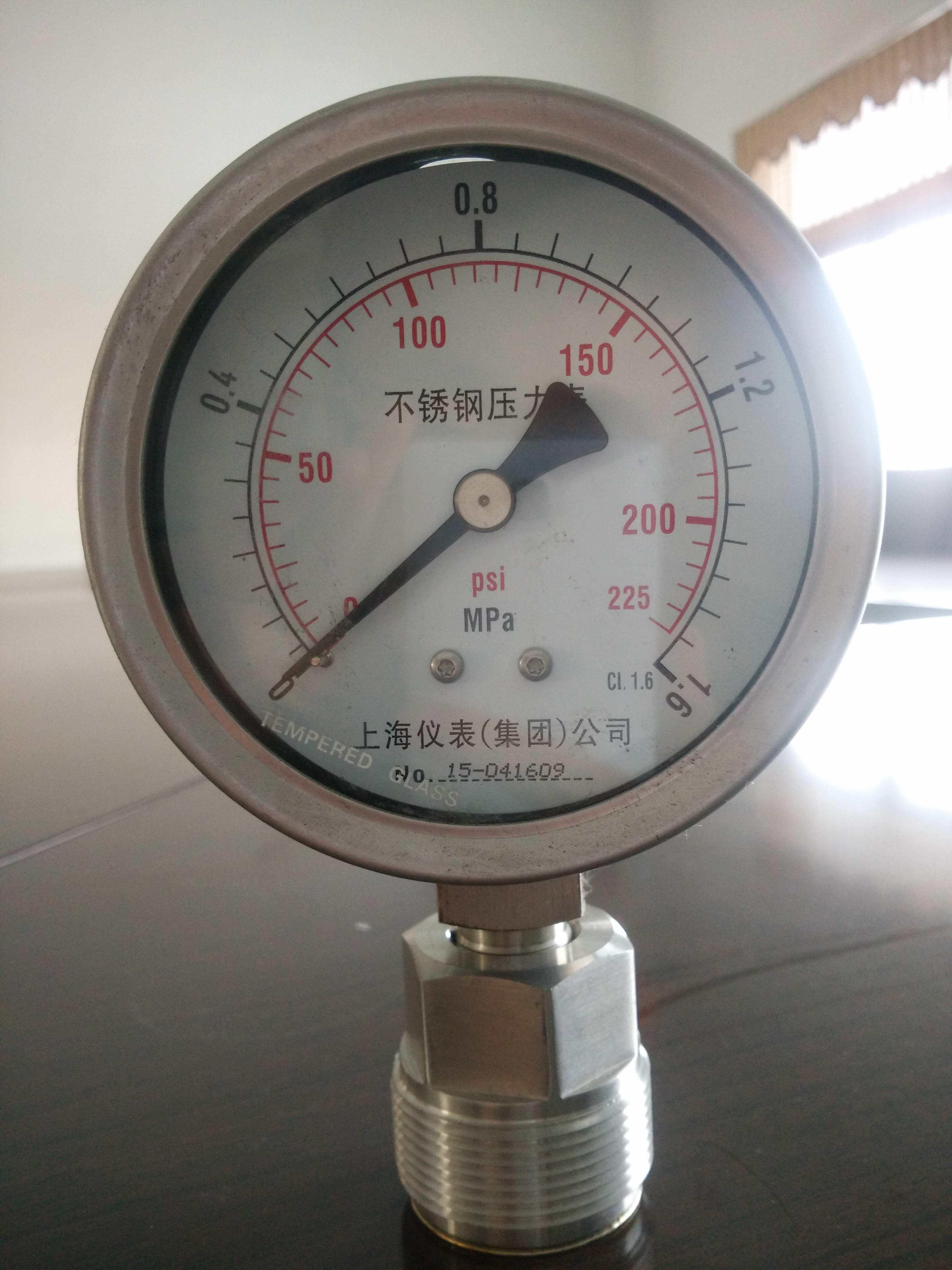 Y-100B-F不锈钢压力表