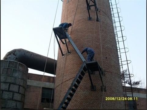 绥化烟囱安装旋转梯|烟囱折梯安装|烟囱安装检测平台