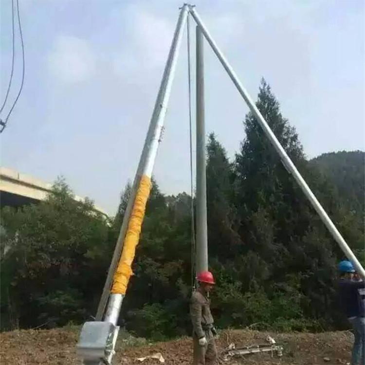 人字抱杆扒杆水泥杆立杆机 铝合金立杆机10米12米15米