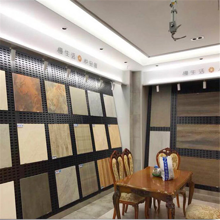 800孔板展架  瓷砖陶瓷展板展示架 临沂石材展示柜