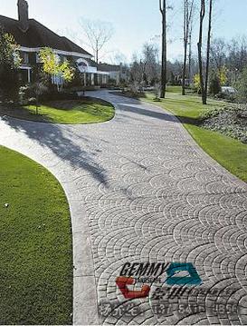 湖州地区 压模地坪材料压花路面彩色混凝土路面施工
