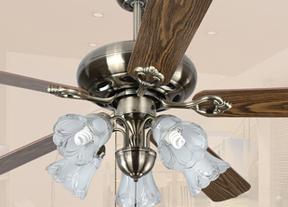 欧式复古52寸木叶餐厅装饰风扇灯青古铜风扇灯