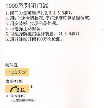 日本进口良明RYOBI利优比闭门器 1000系列