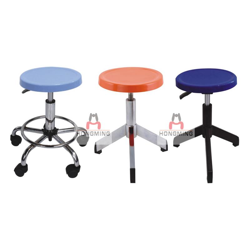 .螺杆升降中空凳面凳子 带轮子五爪电镀可升降塑料凳 中空塑料实验凳 试验椅 吧台椅