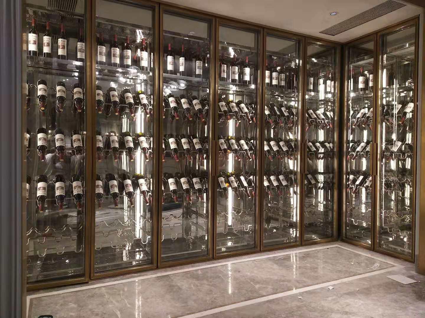 酒柜靠墙客厅现代简约落地钢化玻璃酒柜收藏柜透明展示柜