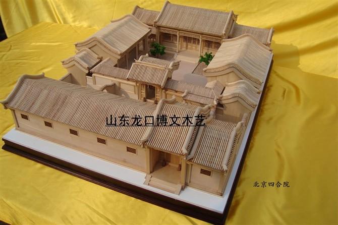 木制古建筑模型，四合院模型，蓬莱阁模型，团城故宫天安门