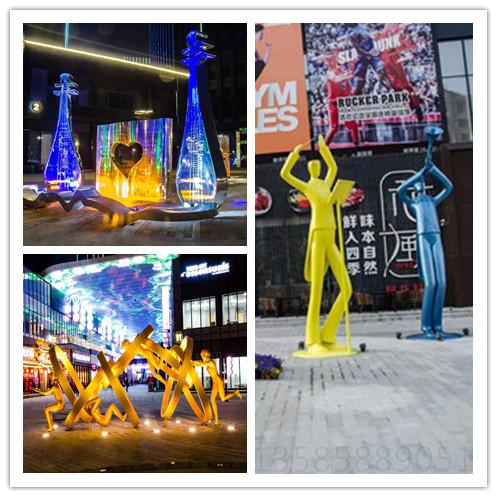 商丘不锈钢抽象人物雕塑欣赏 灯光大提琴雕塑广场