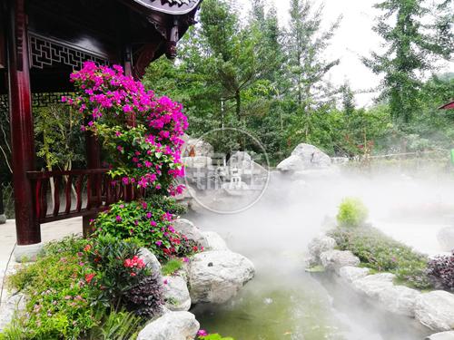 花园全自动高压景观造雾设计 水景高压喷雾造景工程