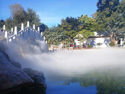 花园全自动高压景观造雾设计 水景高压喷雾造景工程