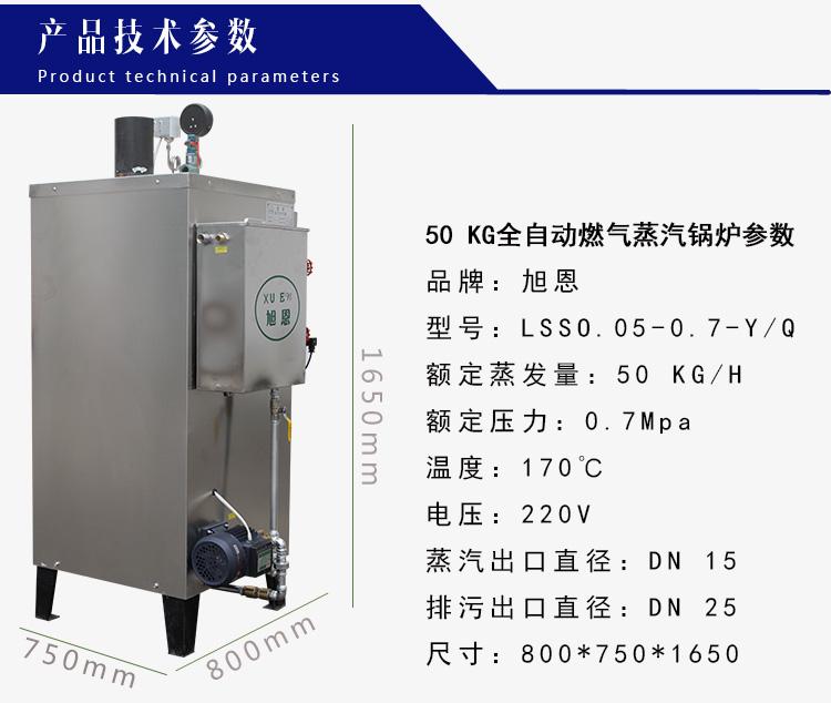 旭恩蒸汽发生器小型天然液化气商用不锈钢 50KG燃气蒸汽锅炉