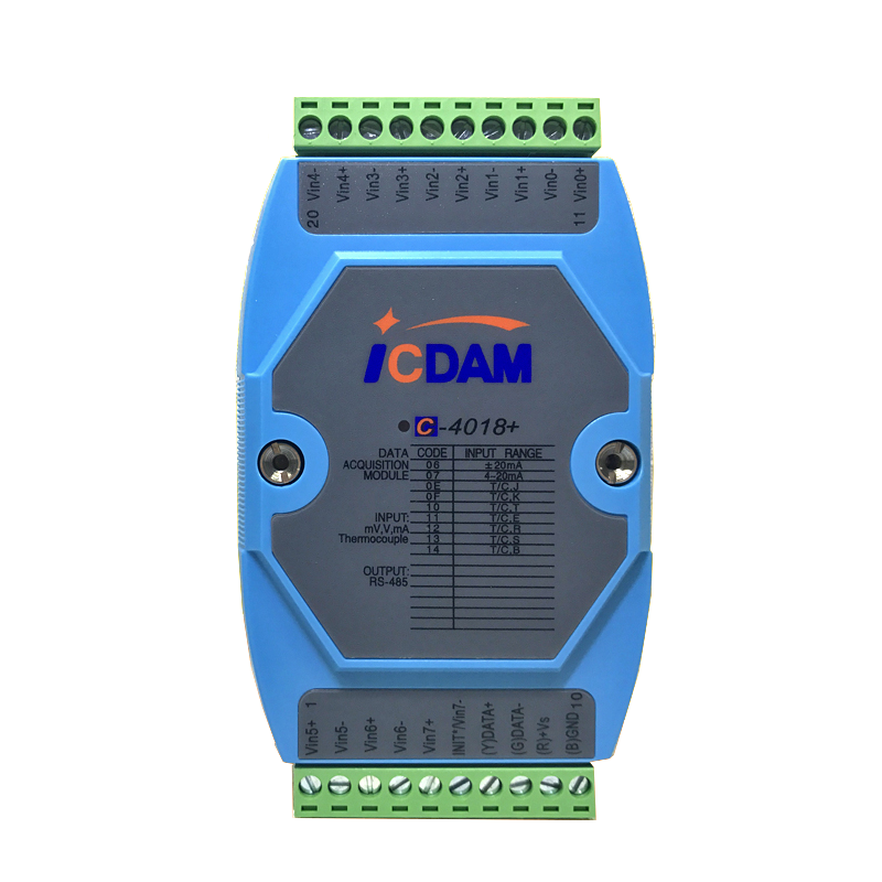C-4018+ 8路热电偶转485温度数据采集模块 带断偶检测 兼容8018
