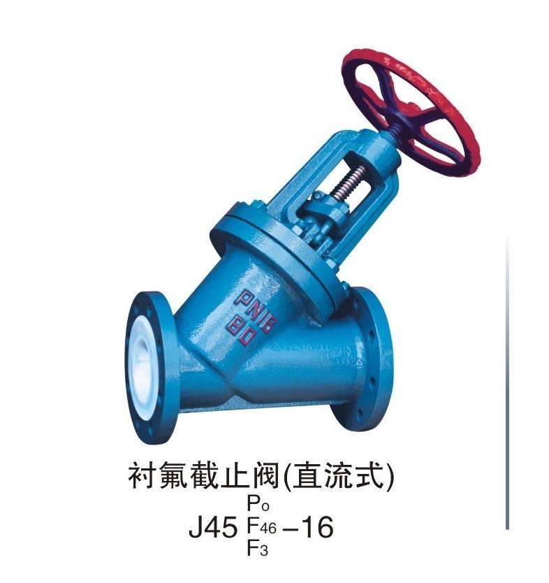 衬氟截止阀J45F46-16C直流式