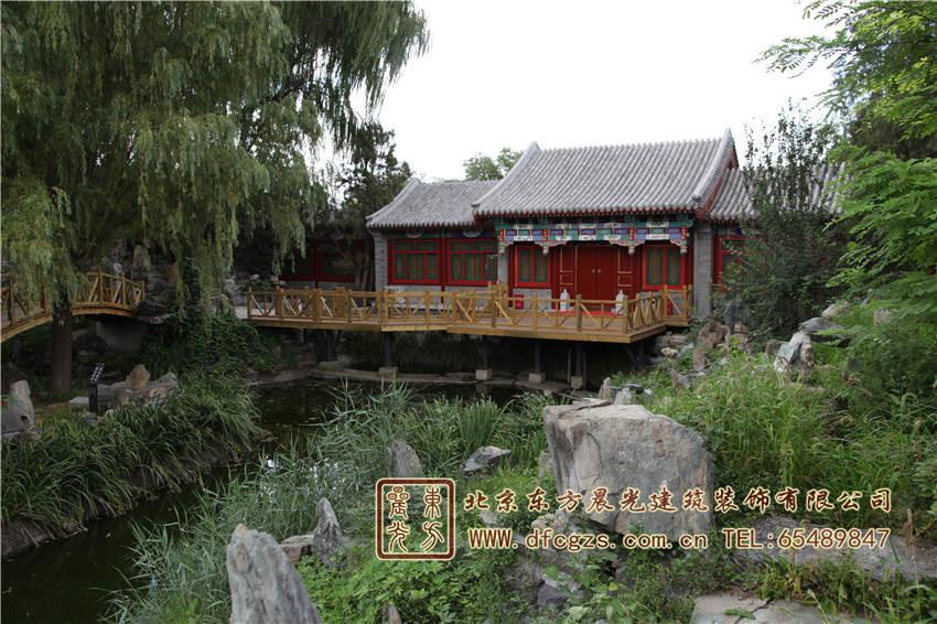 北京中式仿古装修公司仿古设计、仿古装修溪谷风情项目