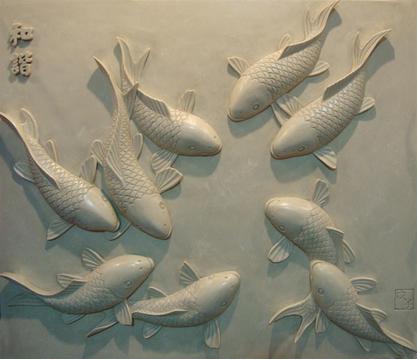 大理石鱼雕刻/石雕工艺品 MGS097
