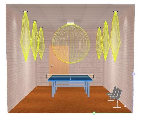 乒乓球馆照明布灯方式，一个乒乓球馆照明灯光设计