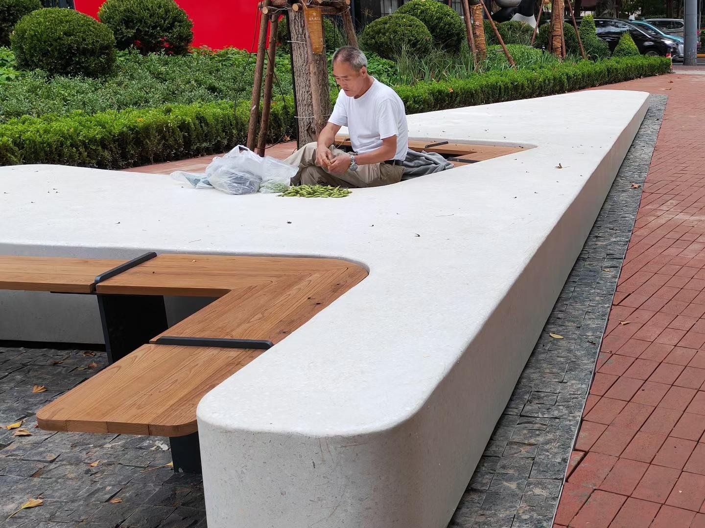 苏州园林聚合物泰科石坐凳 泰科石弧形花坛材料供应商技术指导