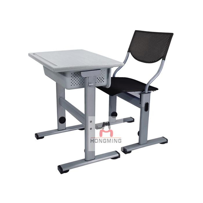 单人位塑钢课桌椅 PP注塑台面培训学校课桌椅 PP塑料课桌课椅