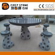 黑灰色花岗岩海豚家园桌椅GCF4001