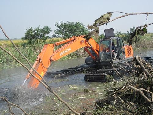 湿地挖掘机出租（贺州市江南新发布）水陆挖机出租水上挖机出租