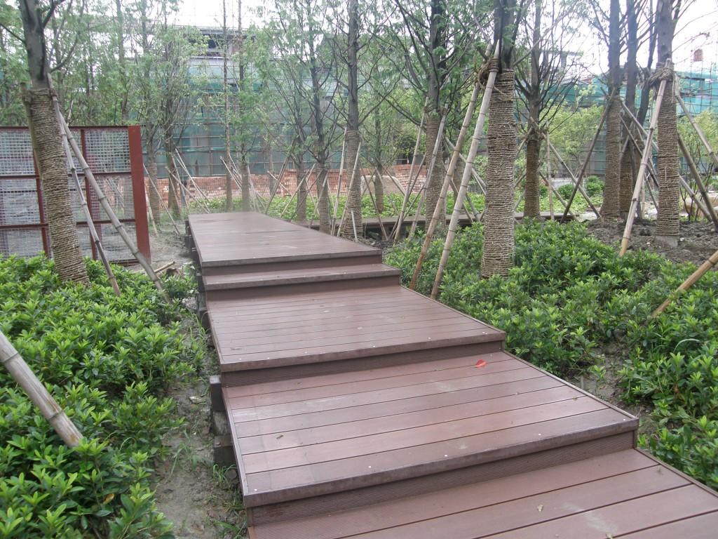 西安塑木地板，西安木塑栈道，陕西绿可木厂家