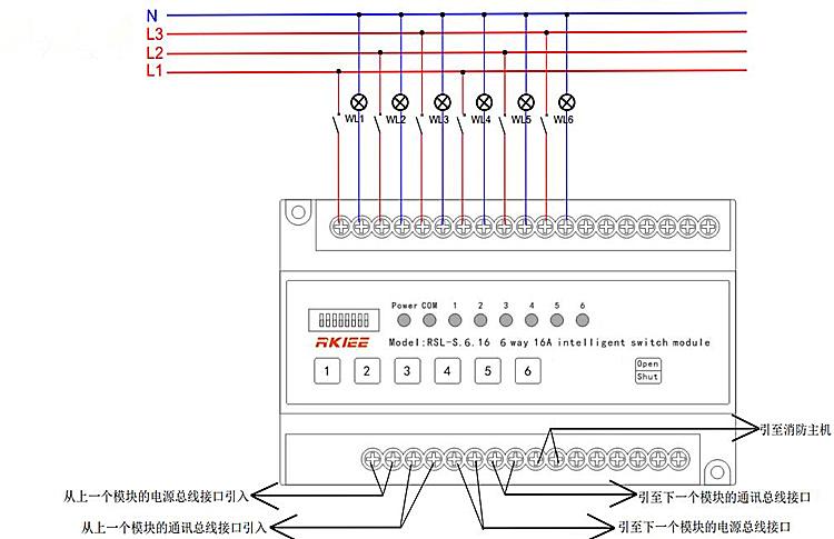 ASF6路16A(20A)智能照明开关执行模块 智能照明控制模块智能照明系统