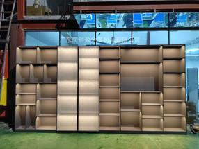 定制現代簡約不銹鋼鋁蜂窩拆裝展示柜