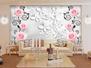 大型无缝壁画墙纸自贴 3D空间花卉个性化墙布定制厂家