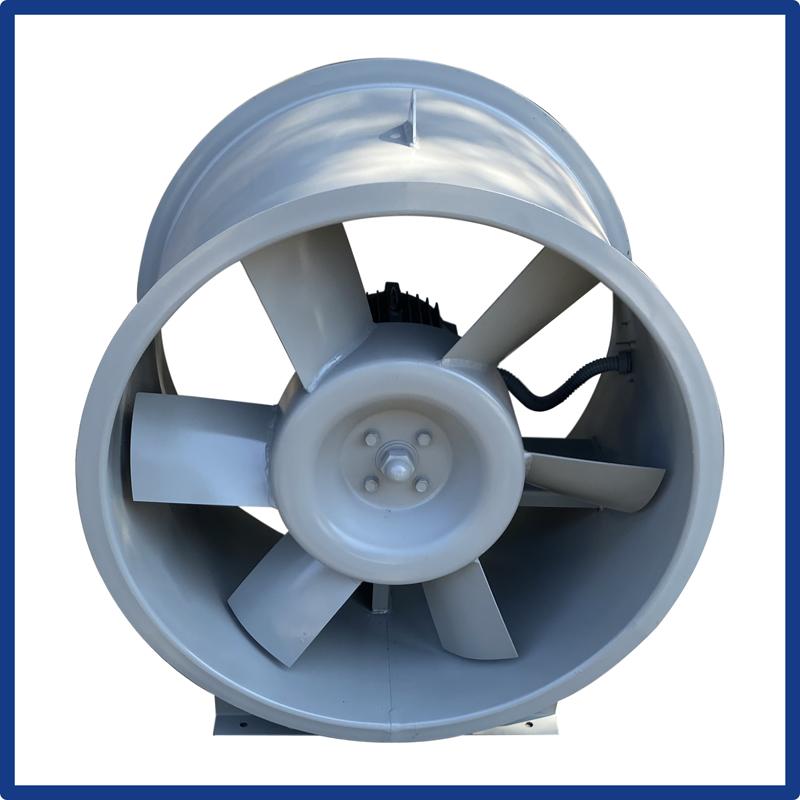 定制HTF消防专用高温排烟轴流风机，碳钢防爆混流排烟风机