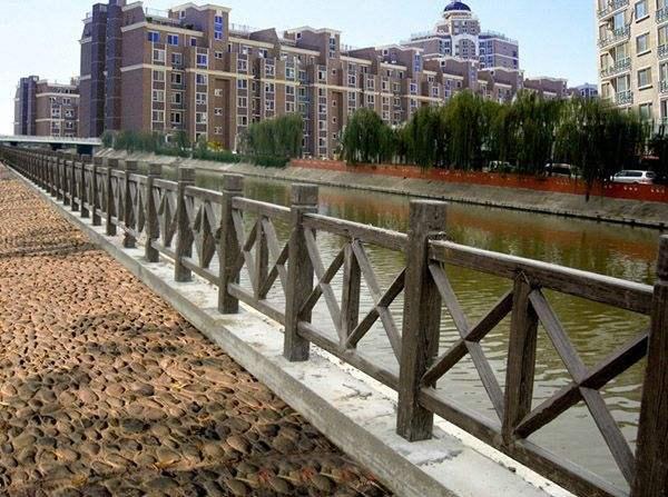 河道市政池塘钢筋混凝土仿木栏杆