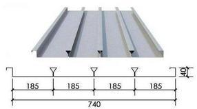 YXB40-185-740闭口压型钢板技术参数与工程案例