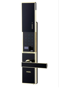 进口VOC指纹锁家用智能门锁密码锁防盗门锁电子锁黑金上门安装