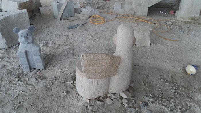 花岗岩鸭子雕刻石椅GCF103