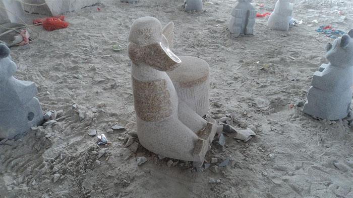 花岗岩鸭子雕刻石椅GCF103