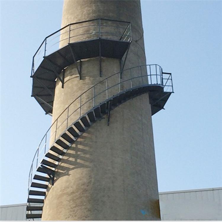 临汾烟囱安装旋转梯|烟囱折梯安装|烟囱安装检测平台