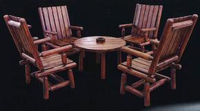 炭化木桌椅